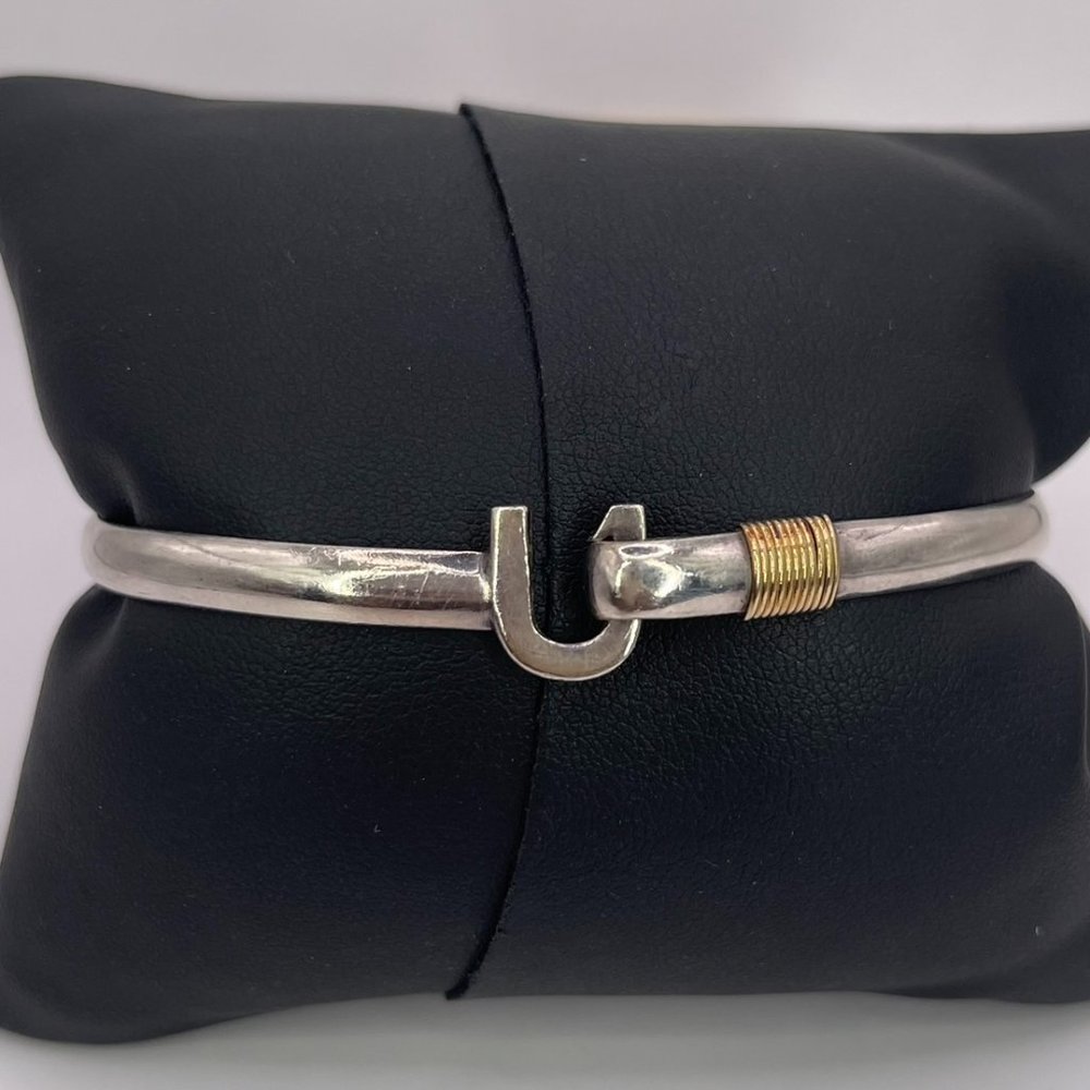 Two Tone Hooks Bangle - image 1